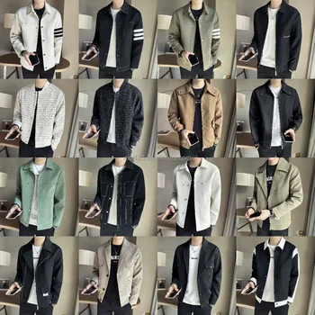2024 Spring and autumn slim fashion men's jacket casual buckle lightweight windbreaker men's jacket wholesale