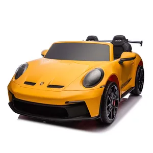 Licensed for Porsche for 911 GT3 12V Battery-Powered Ride on Car Plastic 2-Seater Toy with Remote Control Music Player for 2-4 Y