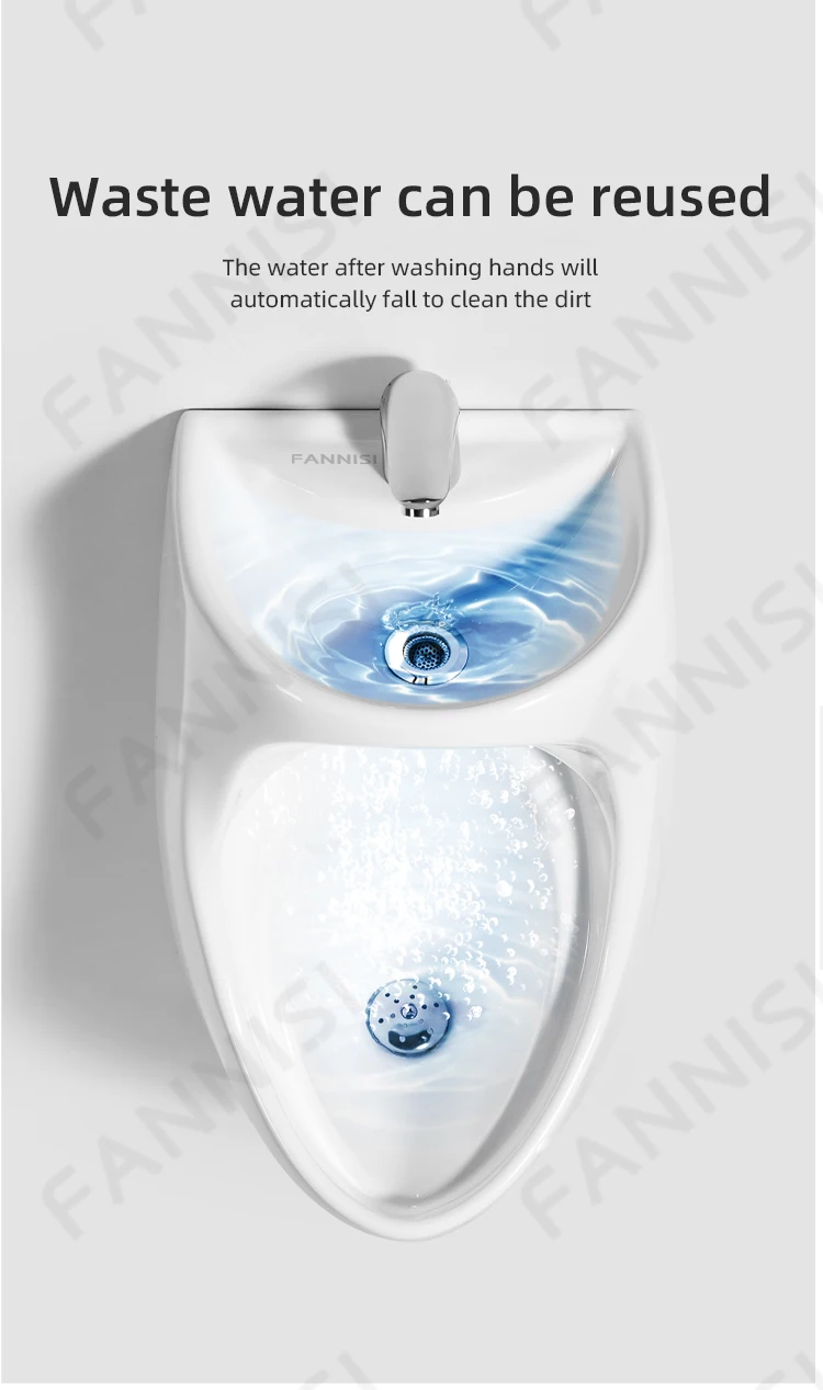 Rincer L'urinoir Des Hommes,Urinoir de Toilettes Publiques en Acier  Inoxydable 304,Urinoir Mural Haute Efficacité À Capteur Infrarouge
