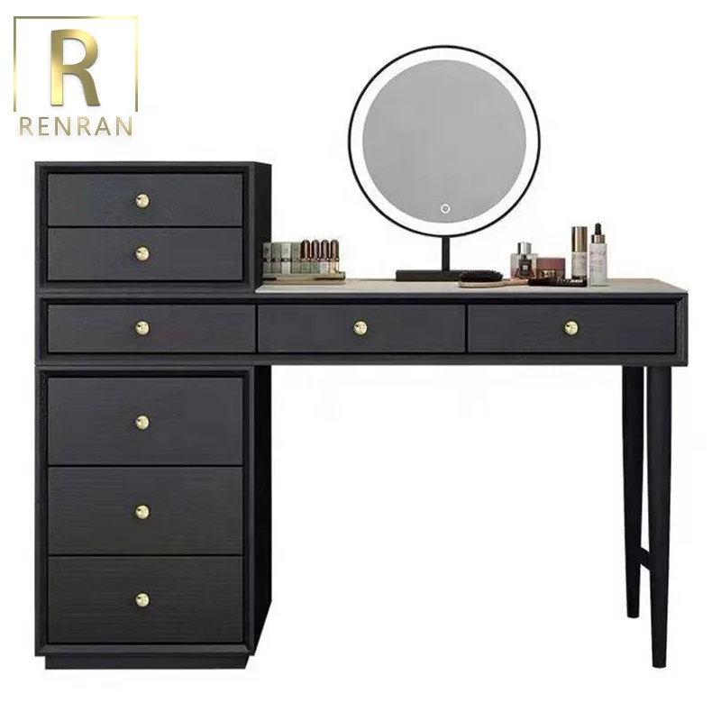 Bed Furniture Fancy Dressing Table With Mirror and Stool Modern Simple Bedroom Dressing Table Chair Set