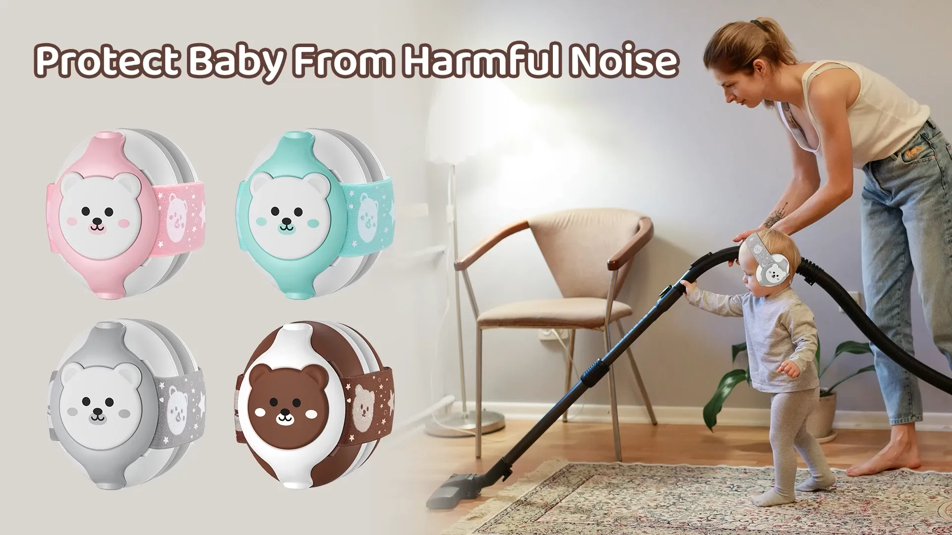 New Design Cute Baby Earmuff Headband Hearing Protection Baby Ear Muffs