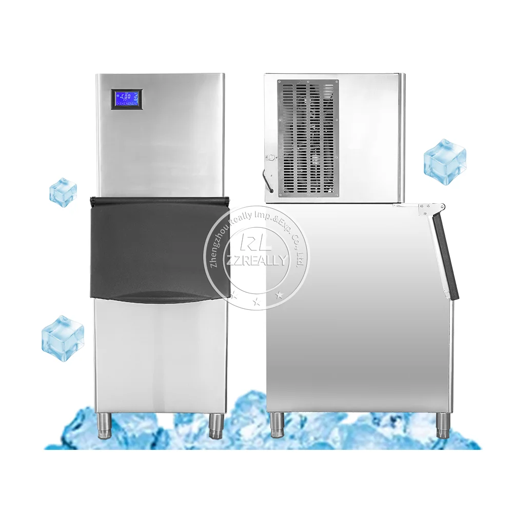 2024 Cube Bullet Shape Ice Maker Stainless Steel Ice Making Machine
