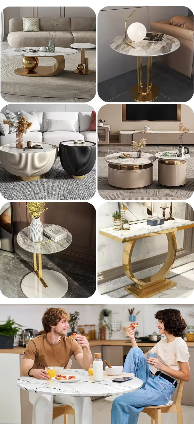 product natural travertine modern convertible durable coffee table for living room-9