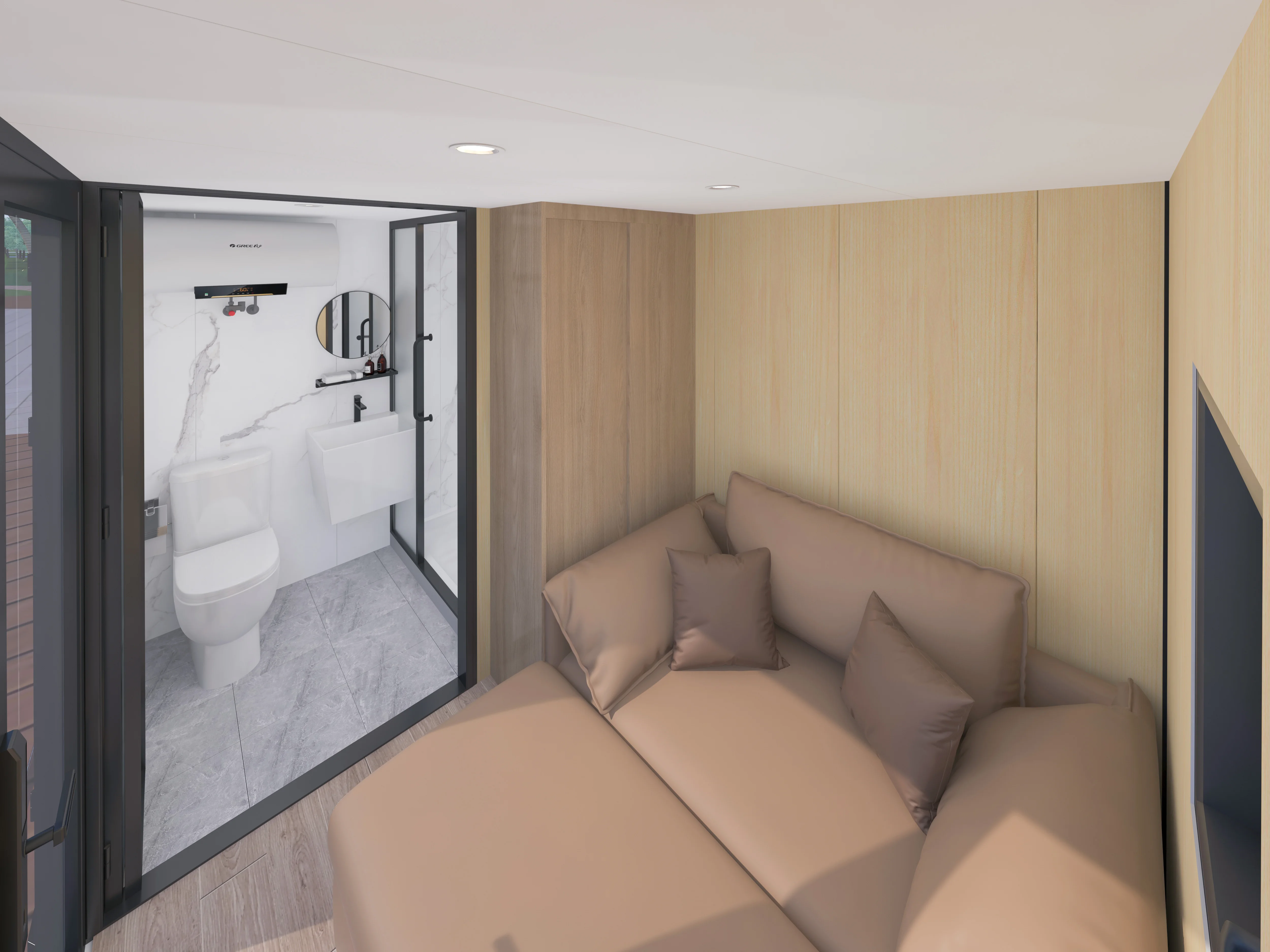 Holographic Window Prefab Pod - Augmented Reality Mobile Office/House ...