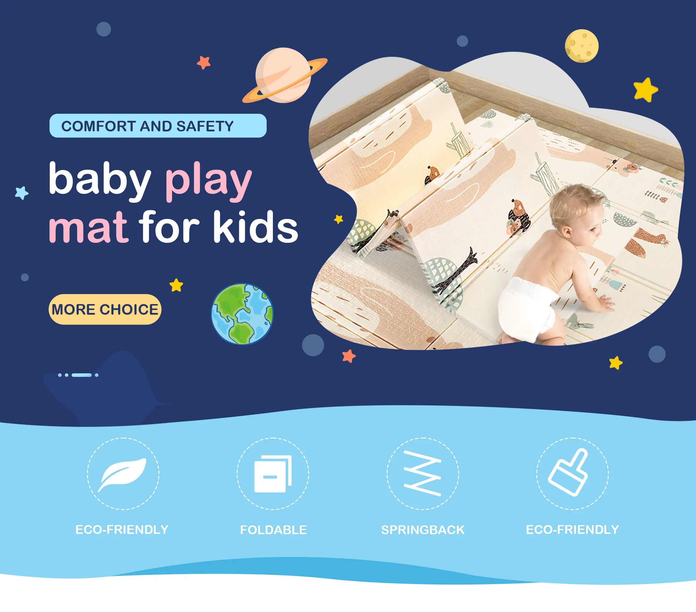 Custom 200*180cm Playmat Pvc Foam Baby Crawling Floor Large Kids