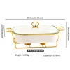 Casserole sèche 2,7 L à large bordure dorée + support