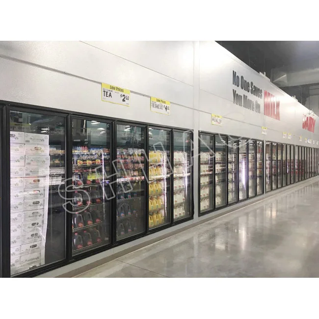 Высококачественные входные холодильные двери морозильная камера холодильная камера пивная пещера стеклянная дверь с полками