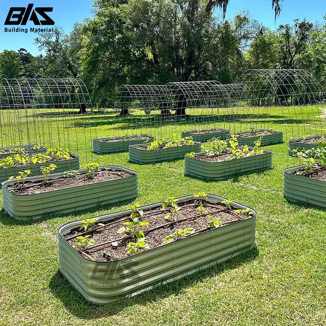 Commercial Outdoor Galvanized Planting Box for Garden Zinc-Coated Greenhouse for Year-Round Home Agriculture Use in All Climates