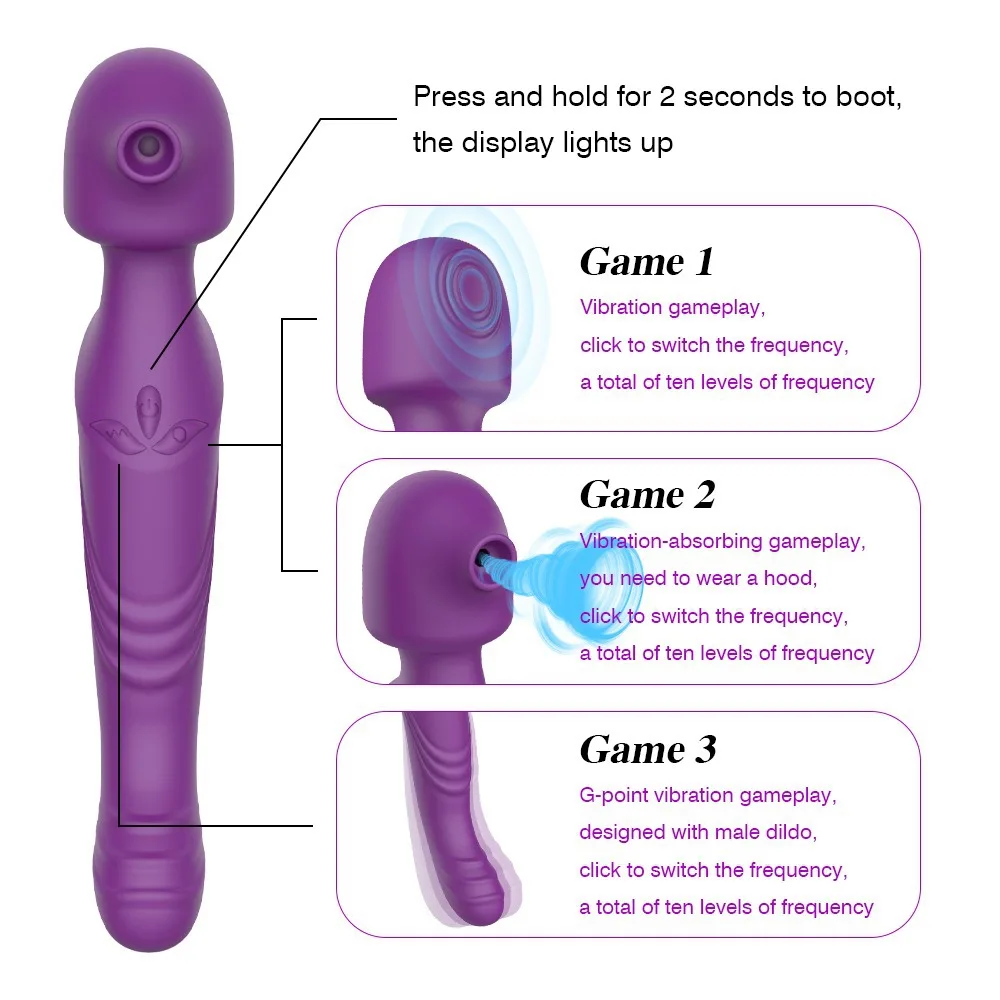 Sucking, Slapping, Double-head Vibrating Vibrating Rod, Female Penis, G-spot, Teasing Couple, Masturbator, Adult Sex Products