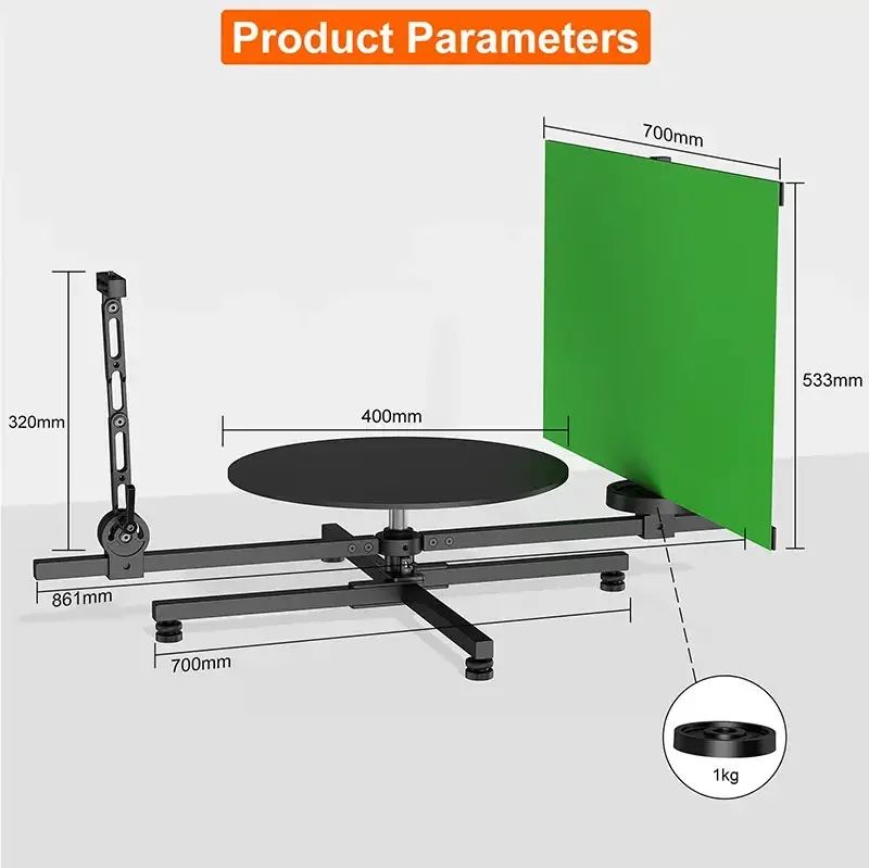 Photography Turntable Spin Table Platform 360 Photo Booth Spinner Rotating Camera Slider for Product Video Shooting