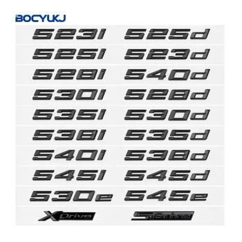 Autocollant Chiffres & Lettres "528i" Argent Pour BMW Série 5 (E39, E60, E61, F10, F11, G30) - Logo Coffre ABS