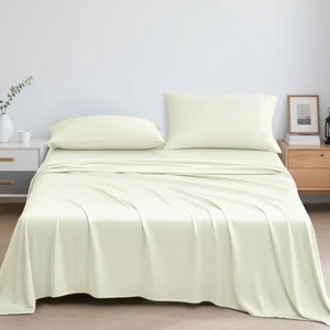 100% Bamboo Fabric Knitted Fitted Bed Sheets Set 4 Piece King Size Bedding Sheets