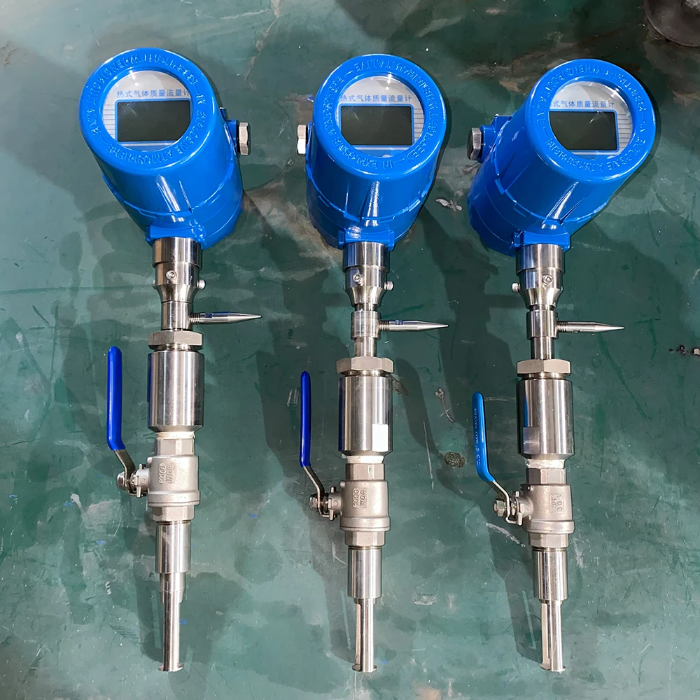 Insertion Type Digital Air Flowmeter Medidor De Flujo Dn200 Dn300 N2 CO2 O2 Steam Thermal Gas Mass Flow Meter With Pulse Output