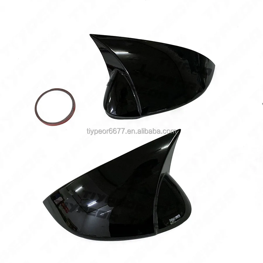 product tiypeor rearview mirror cover for vw volkswagen golf 8 2019   bat style glossy black wing mirror cap covers one pair-4