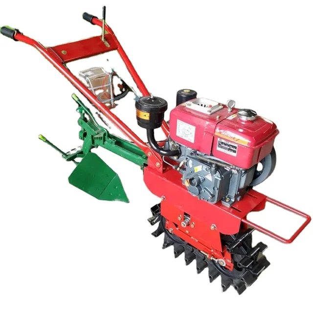 Mini-tiller small agricultural hand plowing and trenching machine rotary tiller garden