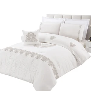 For KOSMOS Modern Microfiber Embroidery Comforter Solid Color Polyester Printed Pattern for Wedding