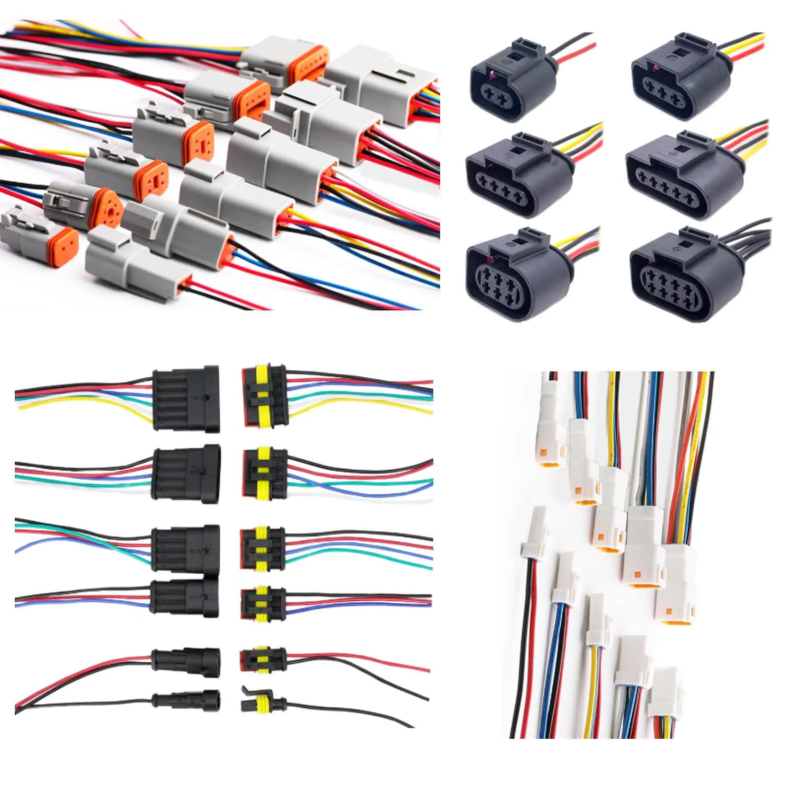 JRready DT Connecteurs 3 Broches Deutsch 6 Sets - Connecteurs Étanches IP68 Avec Terminaux 14-18 AWG Pour Moto, Voiture, Camion