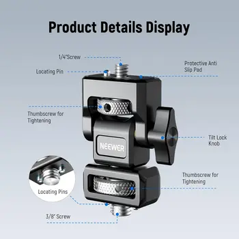 NEEWER Adjustable Tilt Damping Camera Monitor Mount With Cold Shoe Anti Twist 1/4" Screw for 5" & 7" Field Monitor detail image