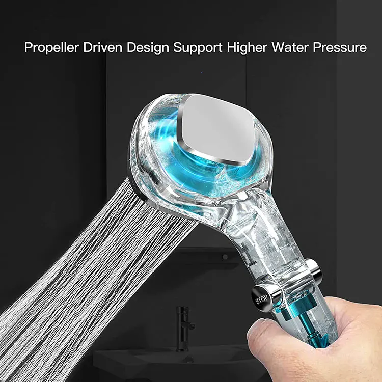 High Turbo Power Charge Pressure Propeller Handheld Bath Shower Faucets