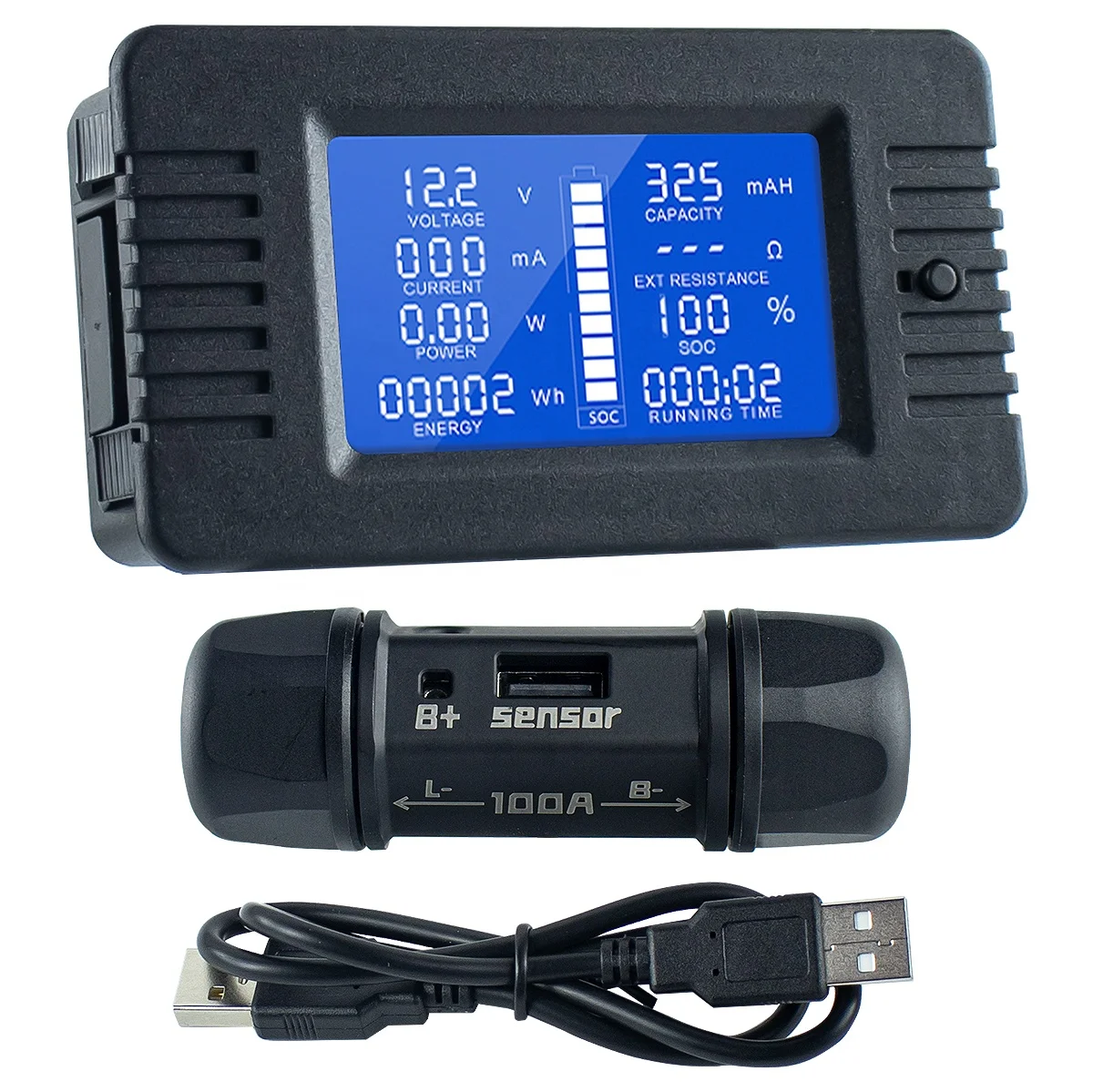 Battery Monitor 8-120V 350A – Voltmetro E Amperometro Per Auto, Camper, Barca E Impianti Solari