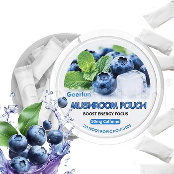 OEM Nootropic Brain Caffeine Pouches Supplements Energy Focus Boost Mushroom Guarana Extract Energy Pouches