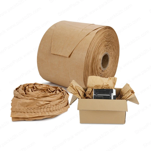 Eco- friendly Biodegradable Protective Recycled Cushioning Folded Kraft Paper Roll