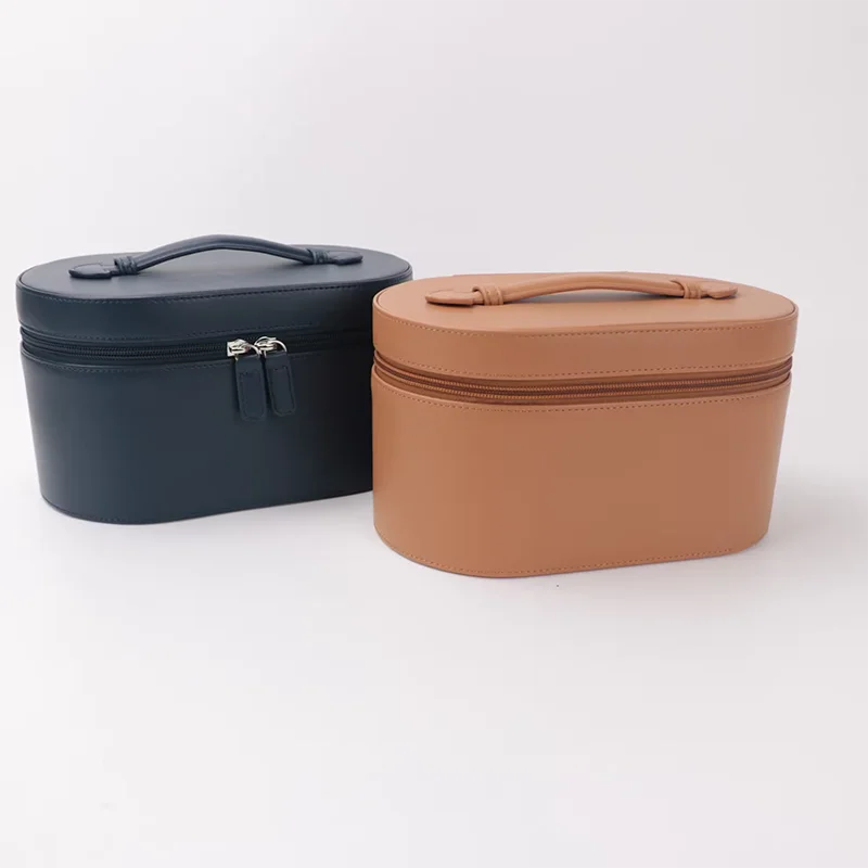 Women  PU Leather Liquid Brush TPU Clear Cosmetic Bag Set Travel  Makeup Bag Case with Handle supplier