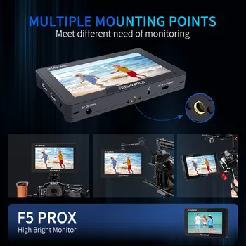FEELWORLD F5 PROX DSLR Camera Field Monitor, Sunlight Visible 1600nit, Multi-Functions, F970 Install Kit, Factory Direct detail image