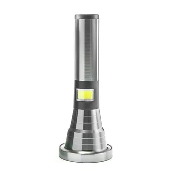 Strong light flashlight COB aluminum alloy hand-held flashlight USB charging outdoor night fishing emergency lighting flashlight