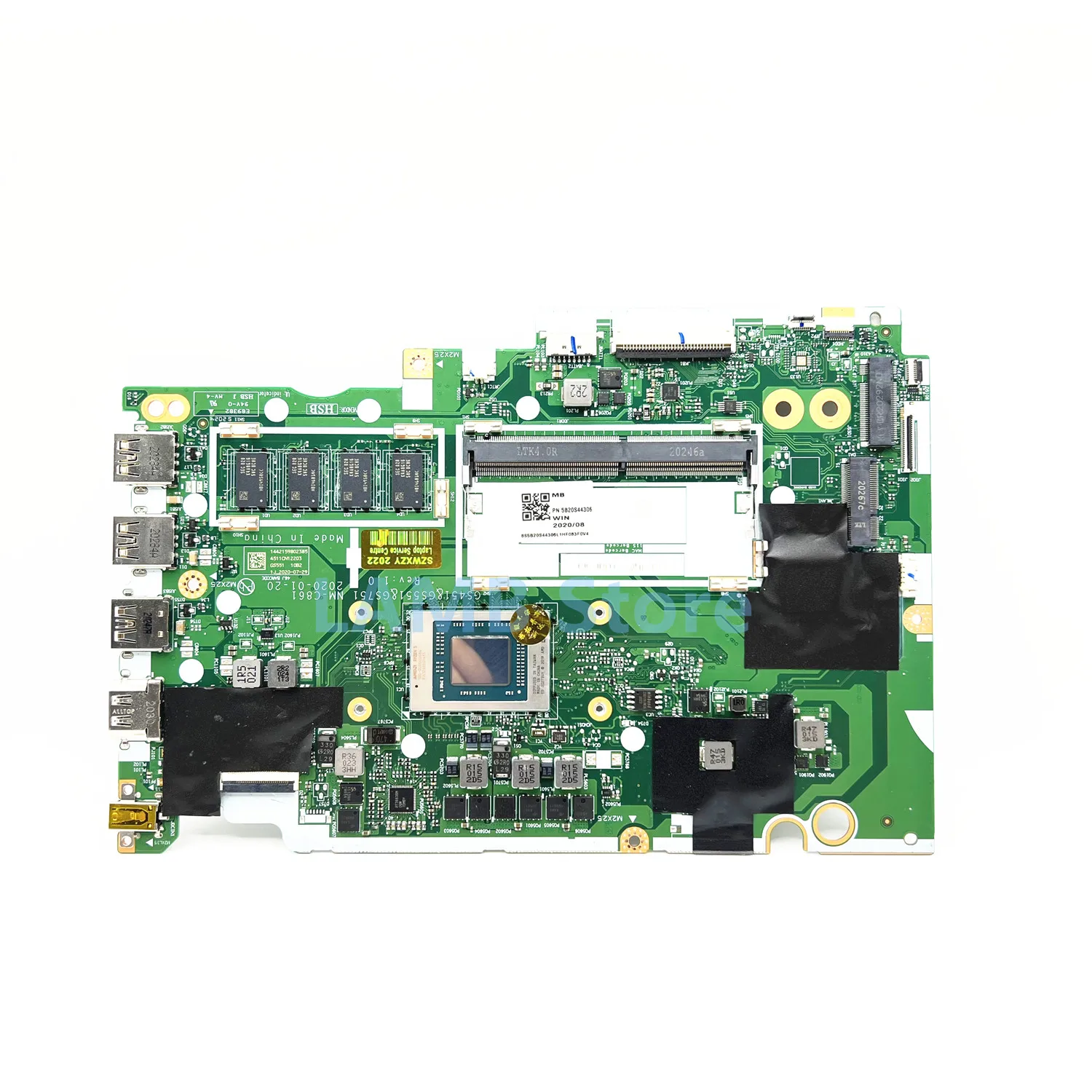 High Quality MB With R5-4500U CPU 4GB RAM 5B20S44306 NM-C861 DDR4 3-15ARE05  Laptop Motherboard for Lenovo IdeaPad