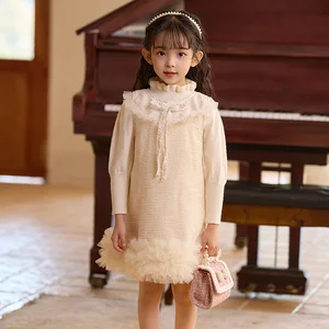 Custom Girl's Dress Aisha Princess Dress Autumn  Winter Padded Children's Sleeveless Dress Small Fragrant Wind Clothes for Kids