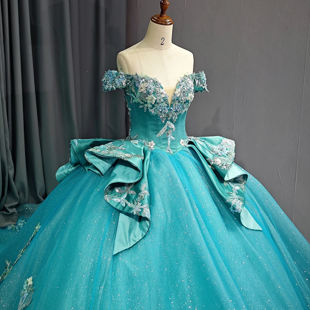Mexican Jade Green Quinceanera Dress Sweetheart With Applique Vestidos Xv  Anos Sweet 16 Dress Dy9945-1