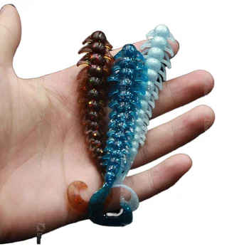 Manufacturer 6g 110mm Threaded Worm Bait Soft Roll Tail Bass Fishing Bait Worm Lures – Soft Lure – view 2