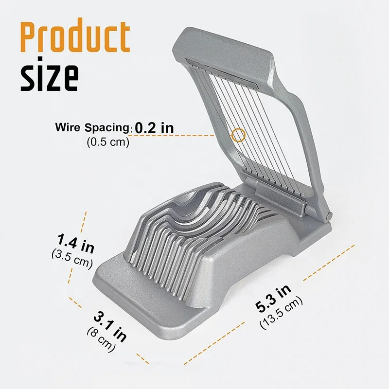 Kitchen Tools Handheld Metal Egg Cutter Stainless Steel Wire Egg Slicer for Hard Boiled Eggs