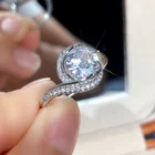 White Zircon Rings Whitezirconrings Wedding Rings CAOSHI Unique 14k White Plated Round Cut 2.0ct Diamond Micro Paved Zircon Exquisite Wedding Rings For Women