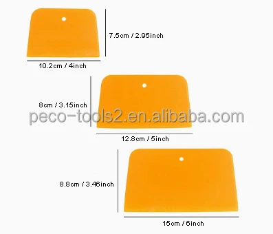 3 Pieces Yellow Plastic Spreader For Putties And Fillers