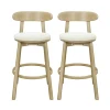 Beige + Natural Ash + Wood+Fabric + Rubberwood