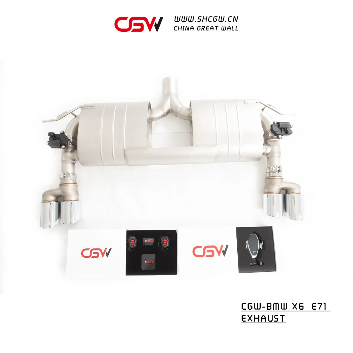 High Quality Stainless Steel Exhaust Tip Muffler Valves with 3D Technology for X6 E71 3.0T 2007-2014