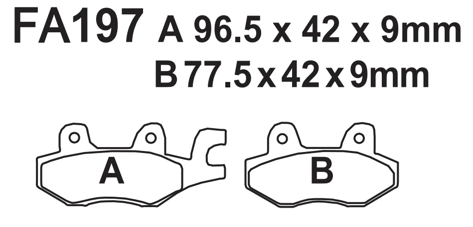 EBC FA197HH Sintered Brake Pads – Front Or Rear For Kawasaki Ninja 400 / Z400 (2017-2023) – Made In USA