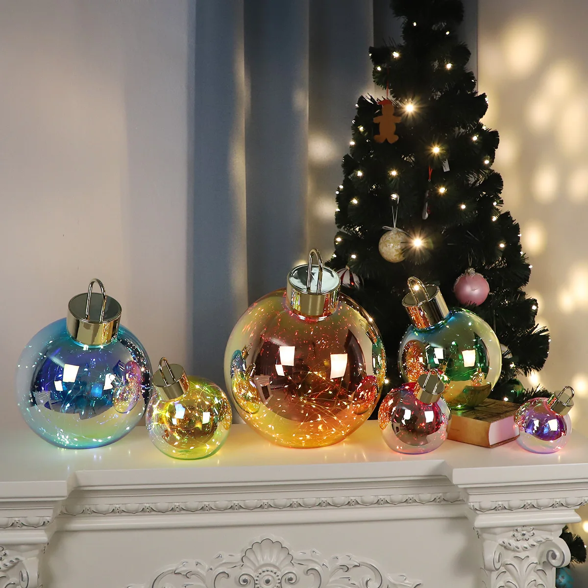 wholesale new custom glass christmas decorations large balls craft supplies