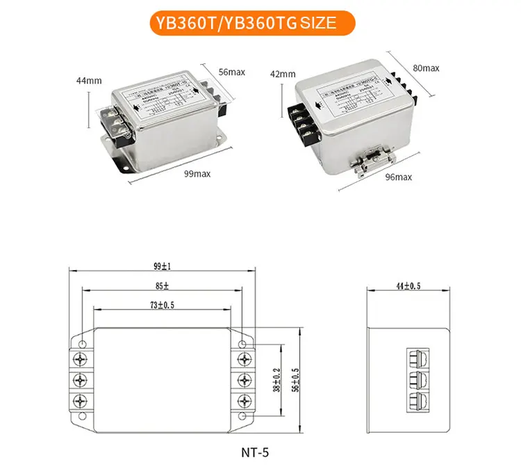 380/440 VAC DIN Rail Mount 3-Phase 3-Wire EMI Power Filter for CNC Spindles LV Products details
