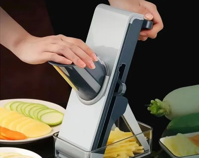 Smile mom 4 in 1 Vertical Vegetable Onion Potato Cutter Chopper Mandoline Slicer for Kitchen With Adjustable Blades