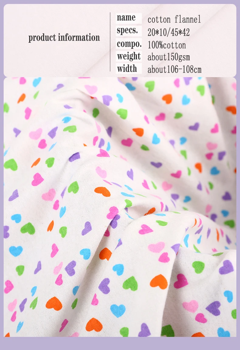 Stock Lot 43/44" Flannelette 150gsm Printed 100 Cotton Flannel Fabrics