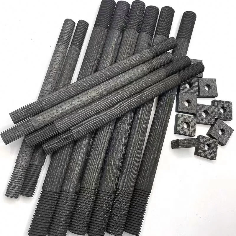 Индивидуальные карбоновые композитные болты и гайки круглые резьбовые пластины из углеродного волокна