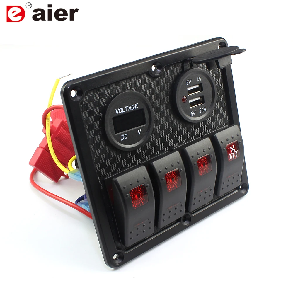 4pcs Led Interruptor Alternar Panel De Doble Puerto Usb Para 4pcs Led Interruptor Alternar Panel De Doble Puerto Usb Para