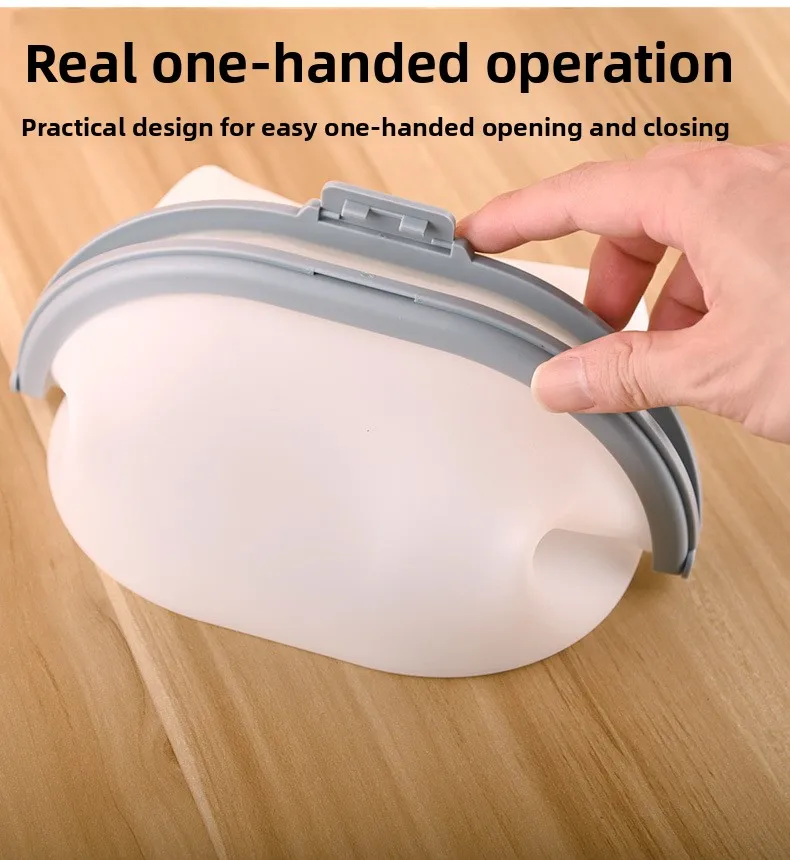 Large Capacity Outdoor Folding Silicone Food Grade Storage Bag Self-Sealing Freshkeeping Refrigerator for Frozen Snacks Foods manufacture