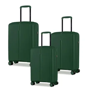 Luxury 8-Wheeled PP Hard-Shell Lightweight 3-Piece Business Travel Luggage Set with Lock & Drawbars Popular Carry-On