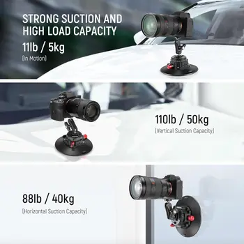 NEEWER 6"/15.2cm Camera Suction Cup Mount with Ball Head Magic Arm Metal Suction Cup Mount on Car Windshield Dash detail image