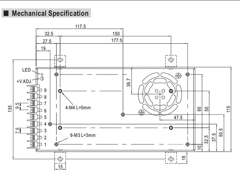 Meanwell SD-350B-24 DC to DC Power Supply - 24VDC 350.4W