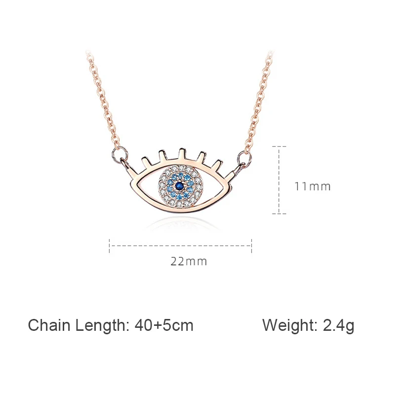 925 Sterling Silver Jewelry Crystal Pendant Fashion Diamond Evil Eye